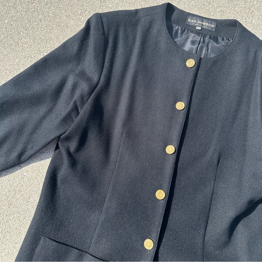 Vintage 100% Wool Sag Harbor Overcoat Size 15/16